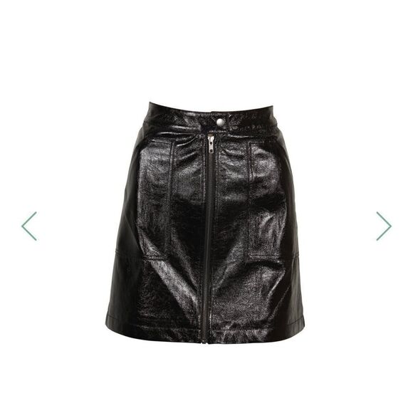 MinkPink Coyote Faux Leather Black Mini Skirt - Picture 6 of 11